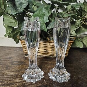 Pair Of Lenox Crystal Candle Holders GORGEOUS